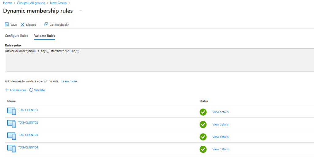 Device rule in Entra ID to include all Windows Autopilot devices