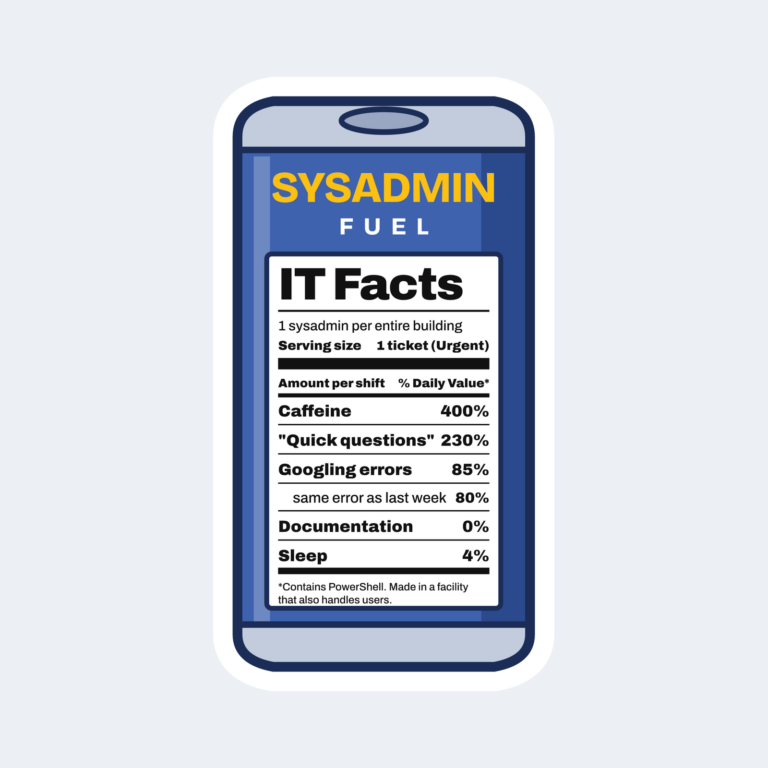 Energy drink can sticker with an IT Facts nutrition label